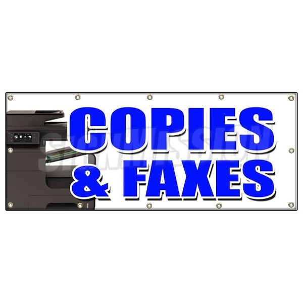 COPIES & FAXES BANNER SIGN office supplies po box copy fax ups usps